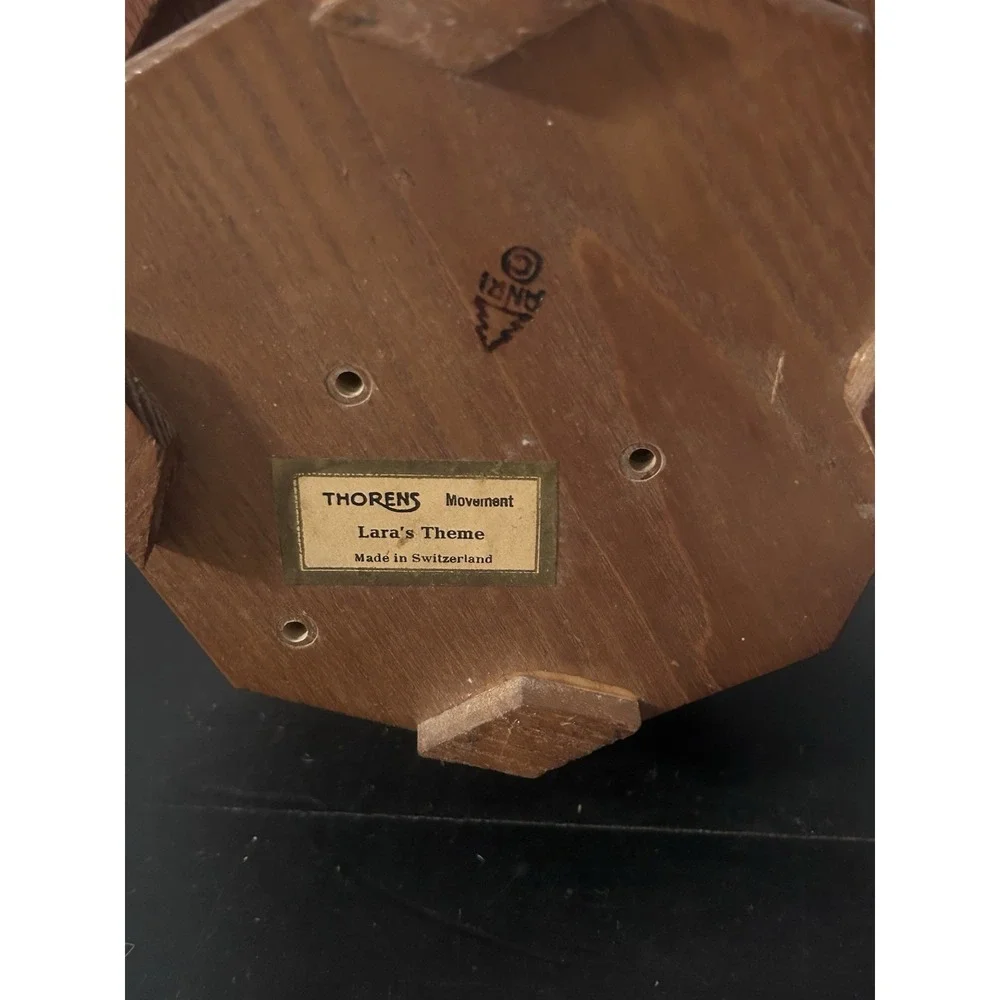 Vintage ANRI THORENS Music Box Lara's Theme Hand Carved Wooden Figures